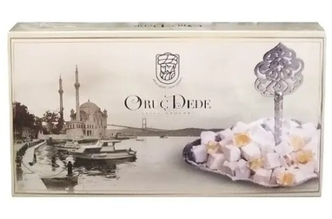 Lokum z orzechami laskowymi i pistacjami Oruç Dede 400g Lokum z orzechami laskowymi i pistacjami Oruç Dede 400g