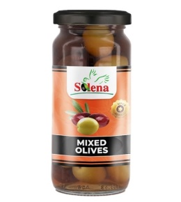 Oliwki zielone i czarne całe z pestką i przyprawami Solena 480g